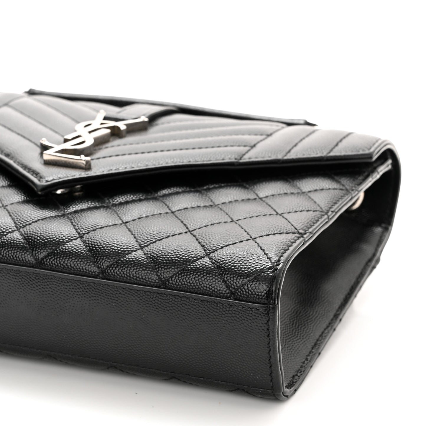 Grain De Poudre Textured Mixed Matelasse Triquilt Medium Monogram Satchel Black