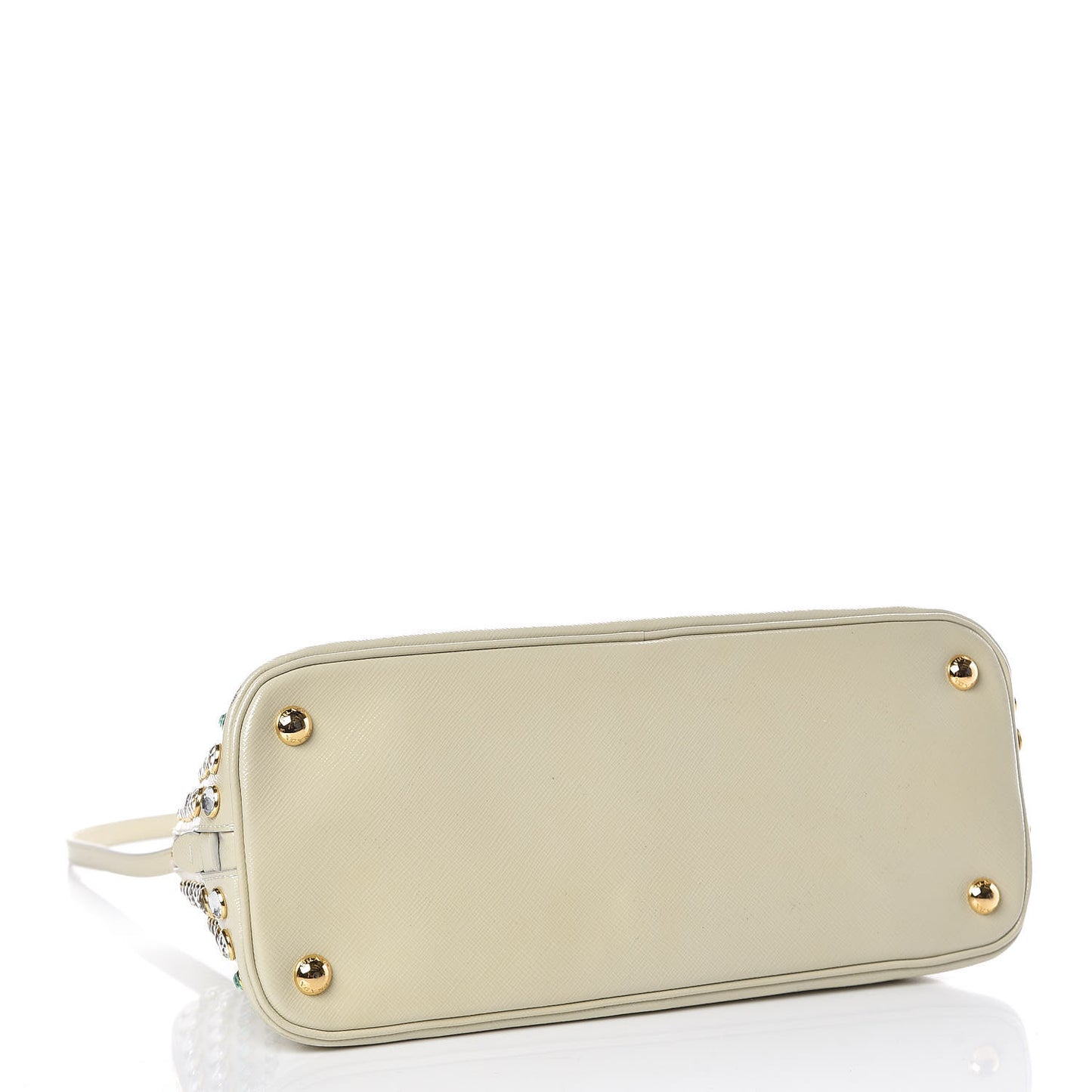 Saffiano Vernice Crystal Pyramid Bag Talco