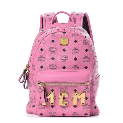 MCM Visetos Small Stark M Logo Collection Backpack Pink 1 of 8