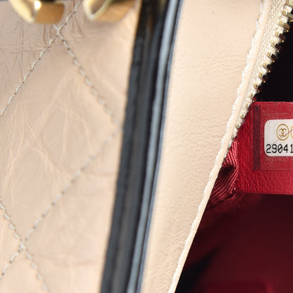 Chanel Aged Calfskin Quilted Small Gabrielle Hobo Beige Black 7 of 10