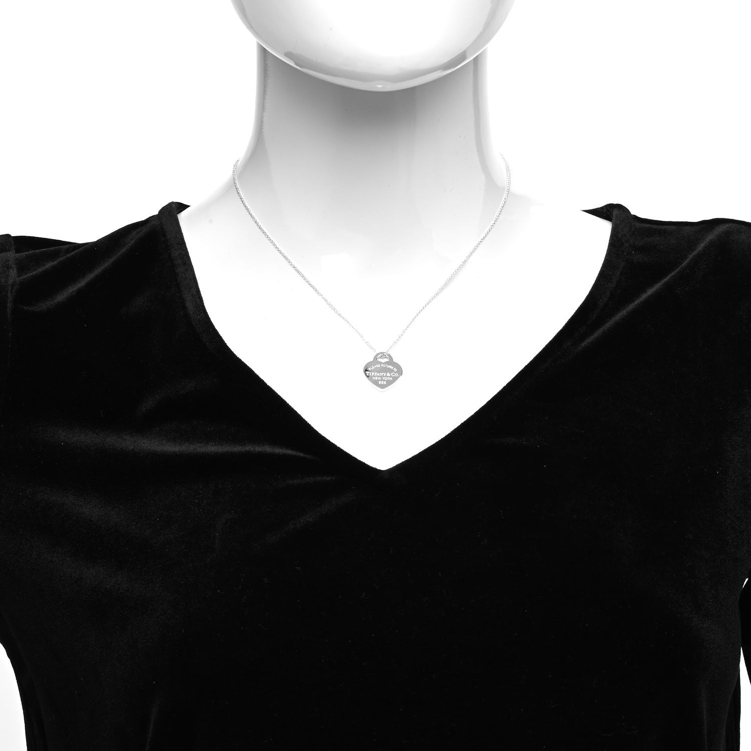 Tiffany Sterling Silver Small Return to Tiffany Heart Pendant Necklace 2 of 7