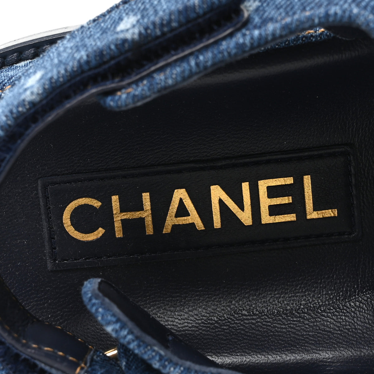 Chanel Printed Denim CC Dad Sandals 35.5 Light Blue 8 of 10