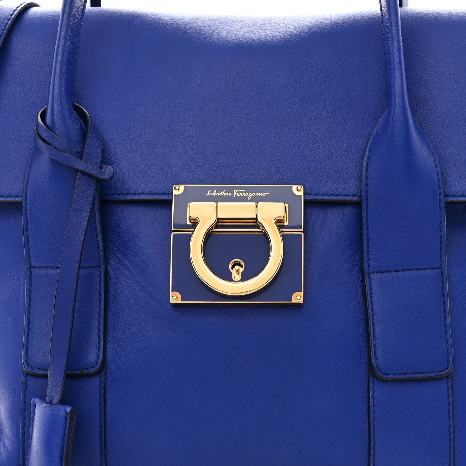 Salvatore Ferragamo Calfskin Sookie Shoulder Bag Blue 10 of 13