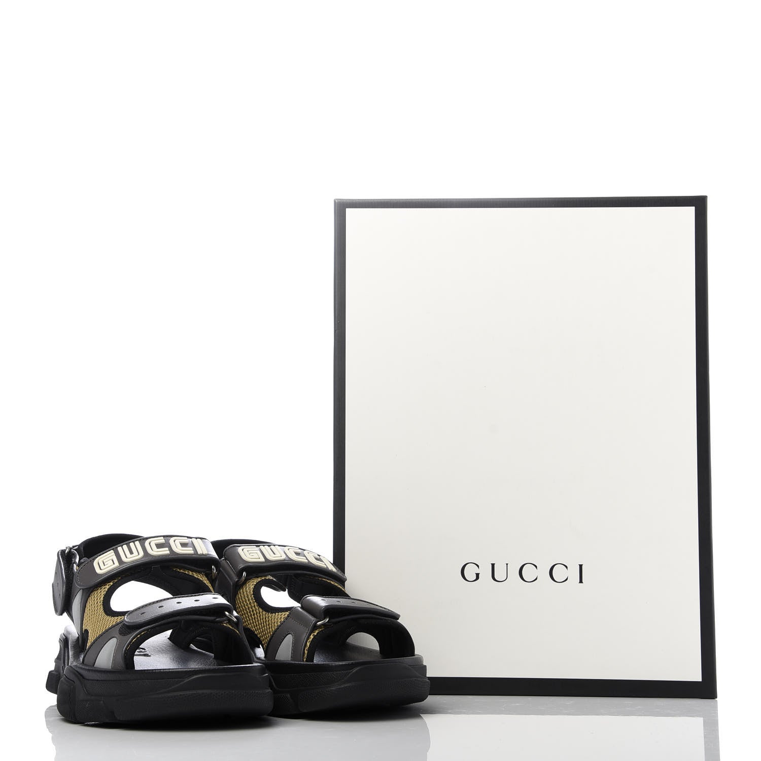 Gucci X SEGA Nappa Mesh Mens Aguru Sandals 9.5 Loess Black 9 of 9