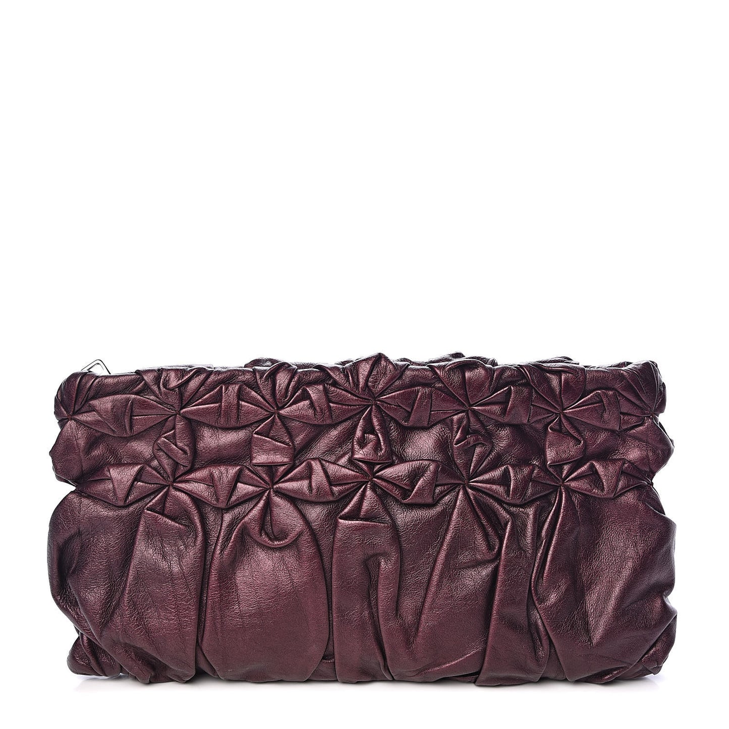 Metallic Nappa Gaufre Clutch Ribes