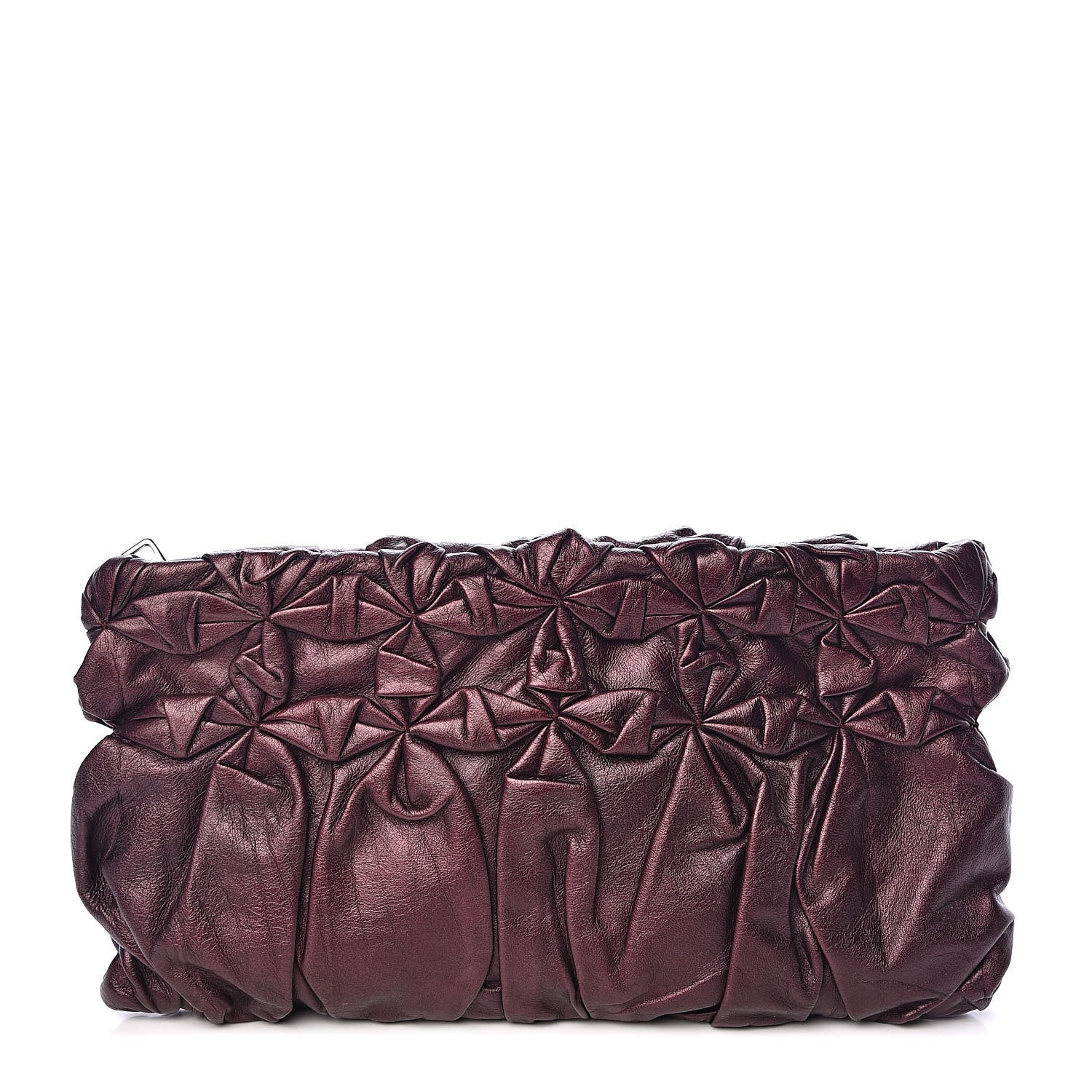 Prada Metallic Nappa Gaufre Clutch Ribes 1 of 10