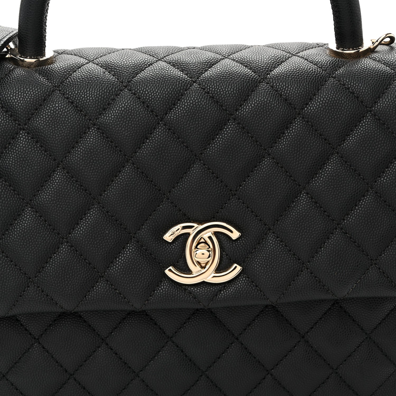 Chanel Caviar Quilted Medium Coco Handle Flap Black 8 of 11