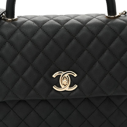 Chanel Caviar Quilted Medium Coco Handle Flap Black 8 of 11
