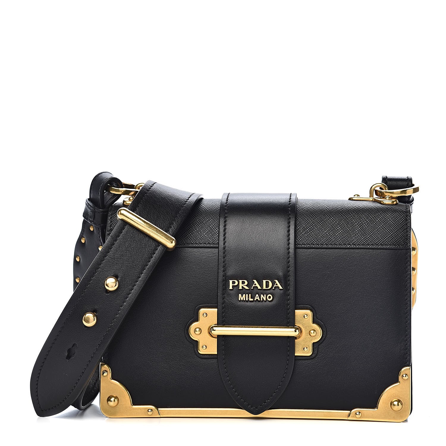 Prada City Calf Saffiano Cahier Bag Black 1 of 9