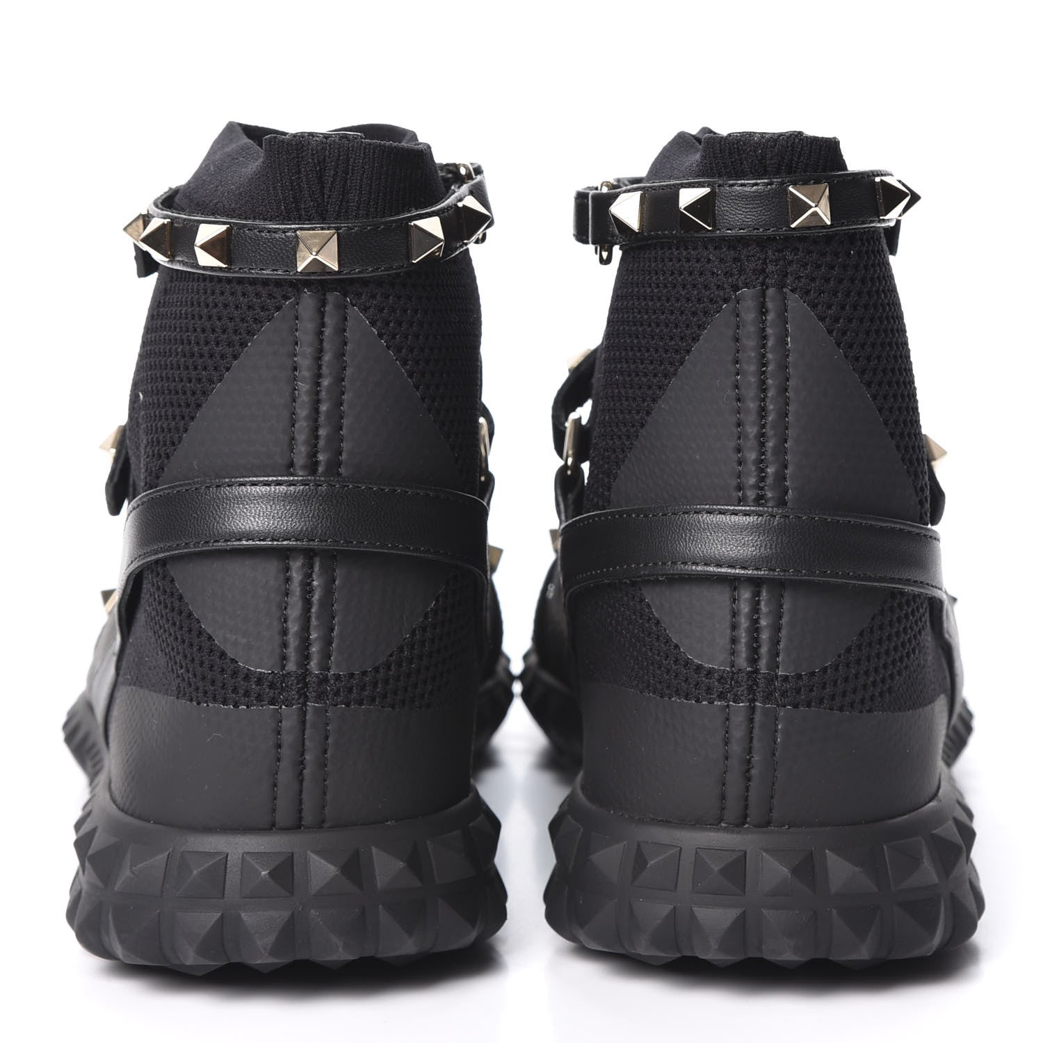 Valentino Garavani Body Tech Knit Rockstud Sock High Top Sneakers 39 Black 5 of 9