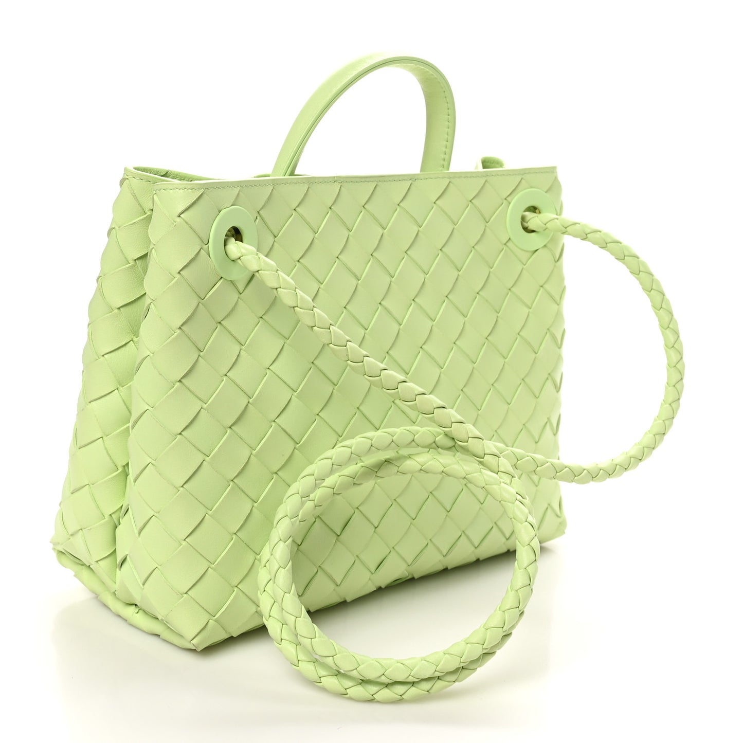 Nappa Intrecciato Small Andiamo Shoulder Bag Fennel