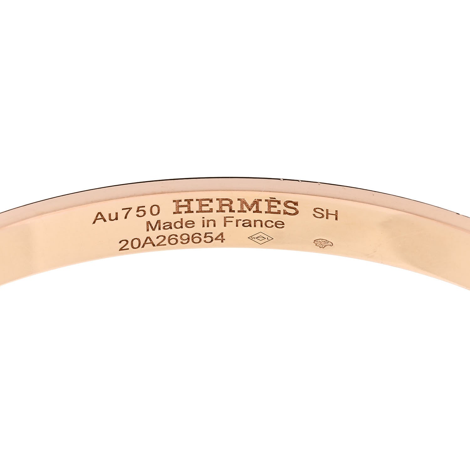 Hermes 18K Rose Gold Diamond PM H D'Ancre Bracelet SH 3 of 3