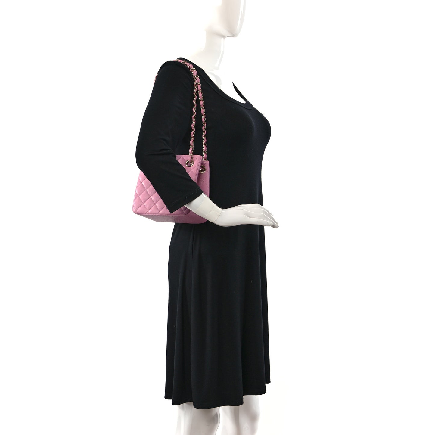 Caviar Quilted Mini Bucket Bag Pink
