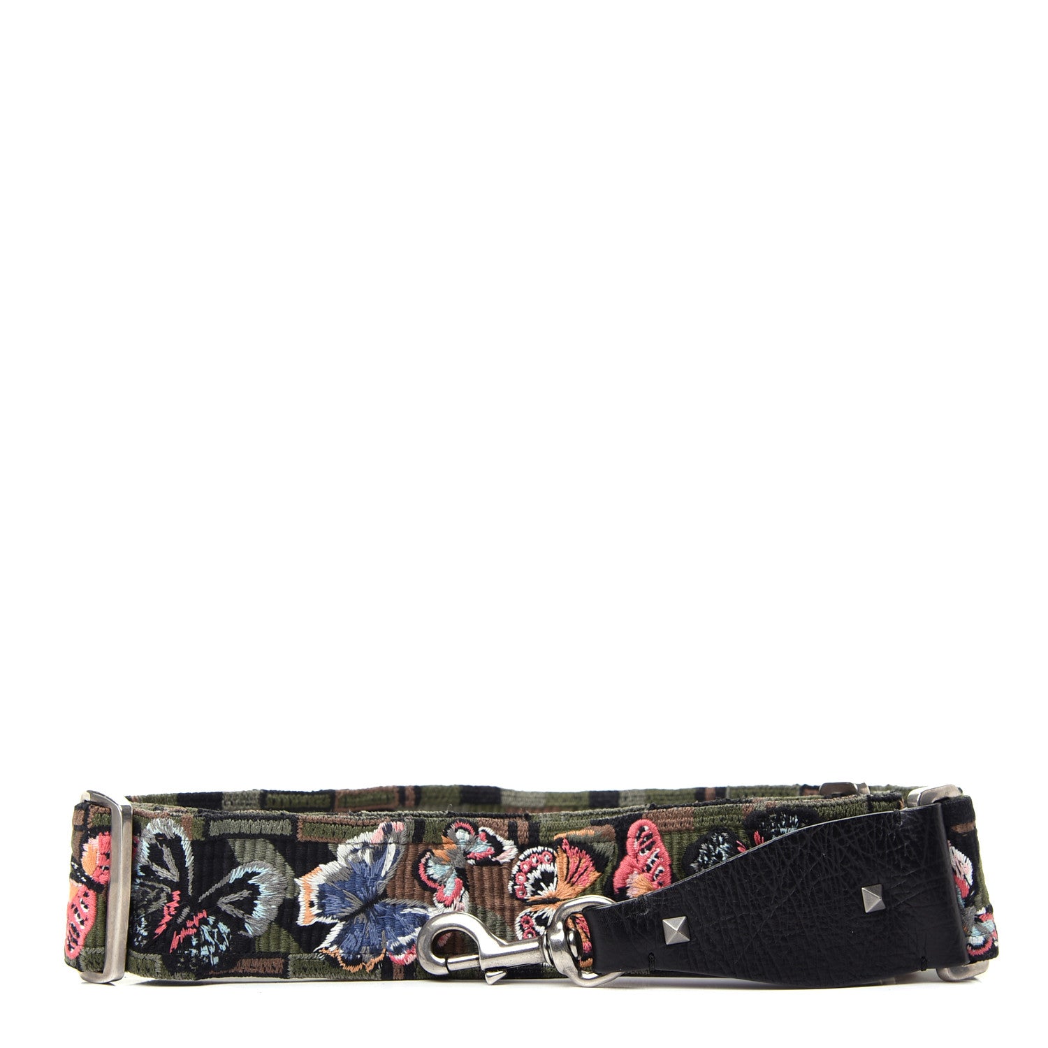 Valentino Garavani Canvas Camo Butterfly Embroidered Guitar Strap Multicolor 1 of 2