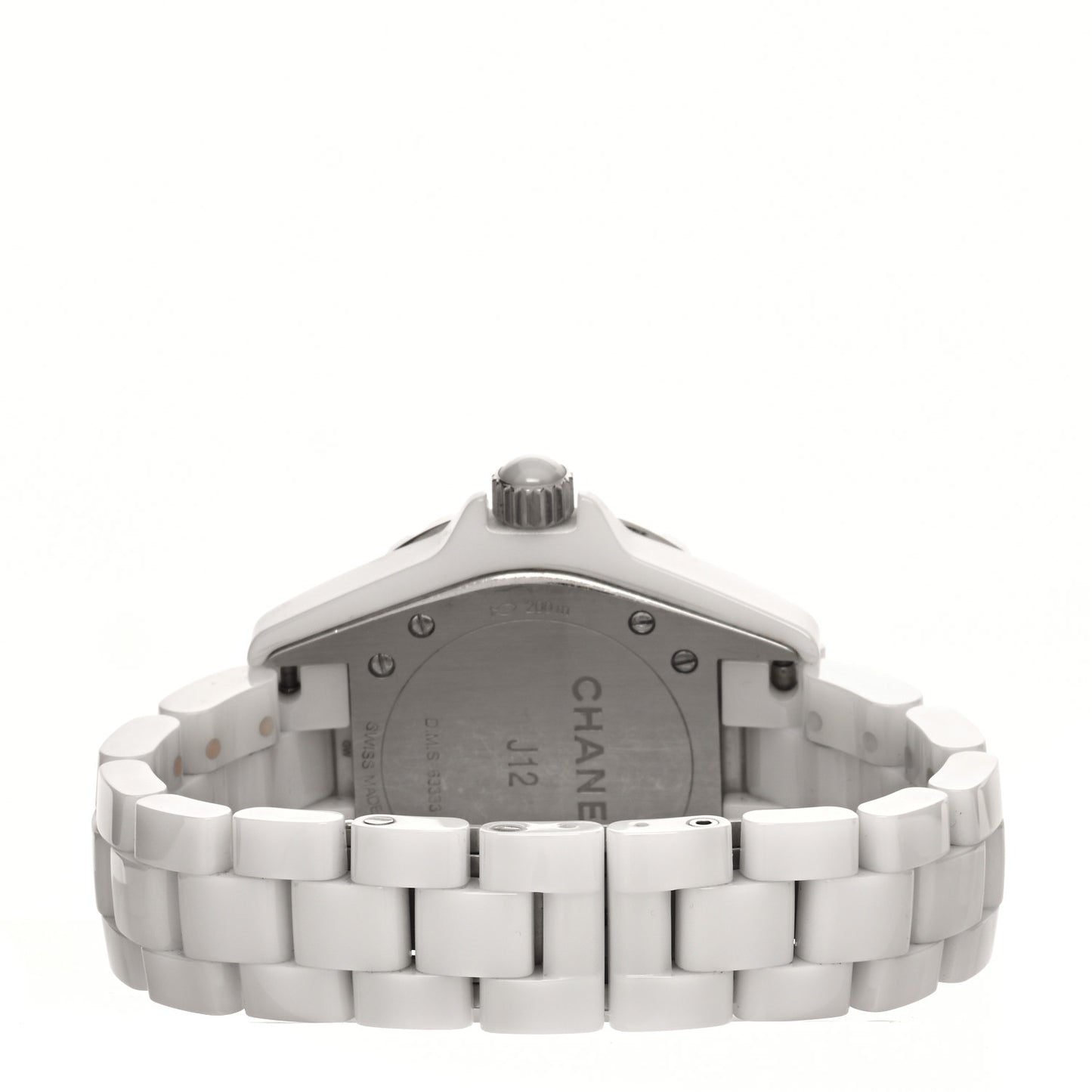 Stainless Steel Ceramic Diamond 33mm J12 Quartz Watch White