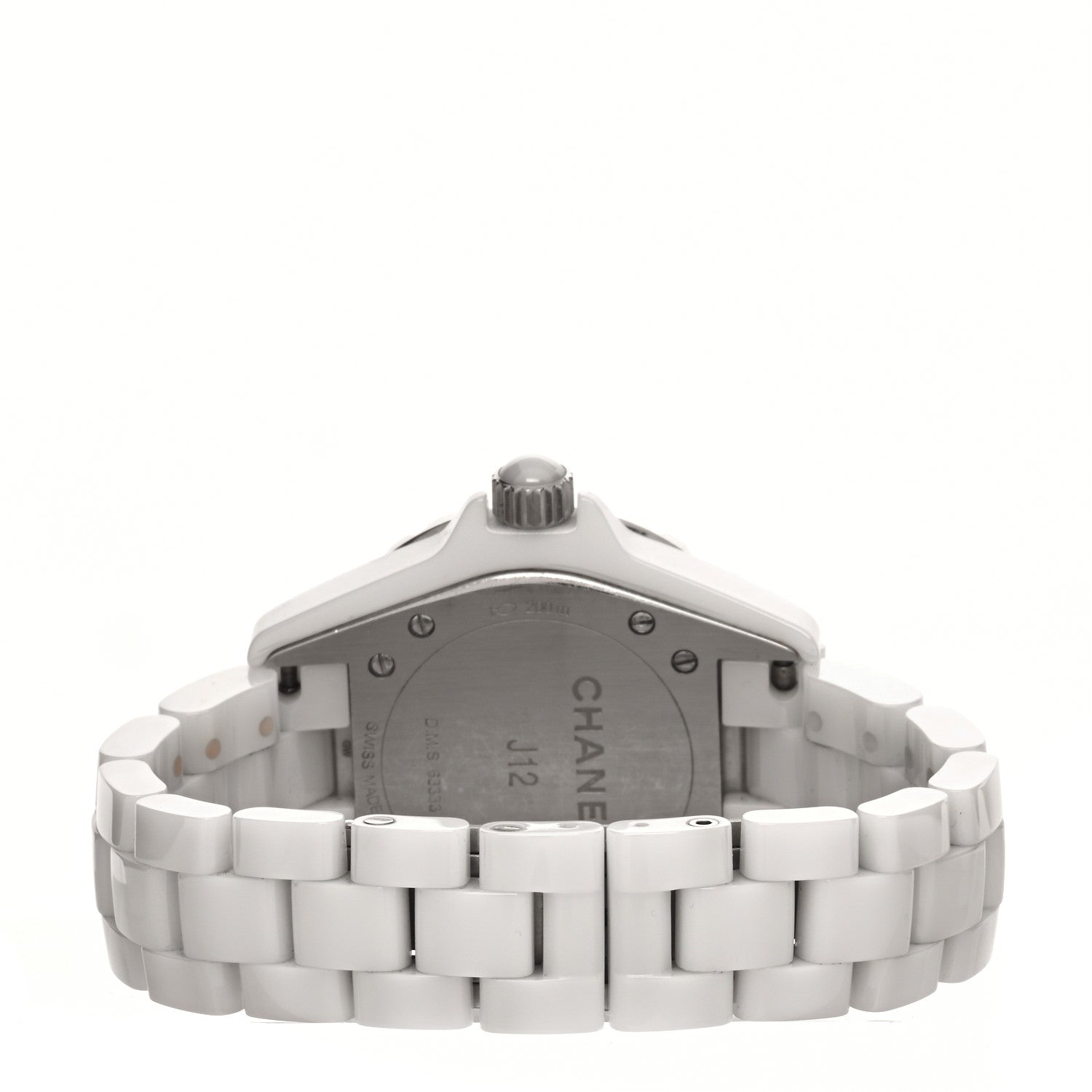 Chanel Stainless Steel Ceramic Diamond 33mm J12 Quartz Watch White 3 of 5