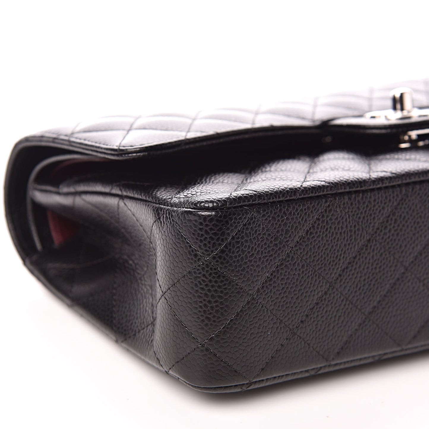 Caviar Quilted Medium Double Flap Black
