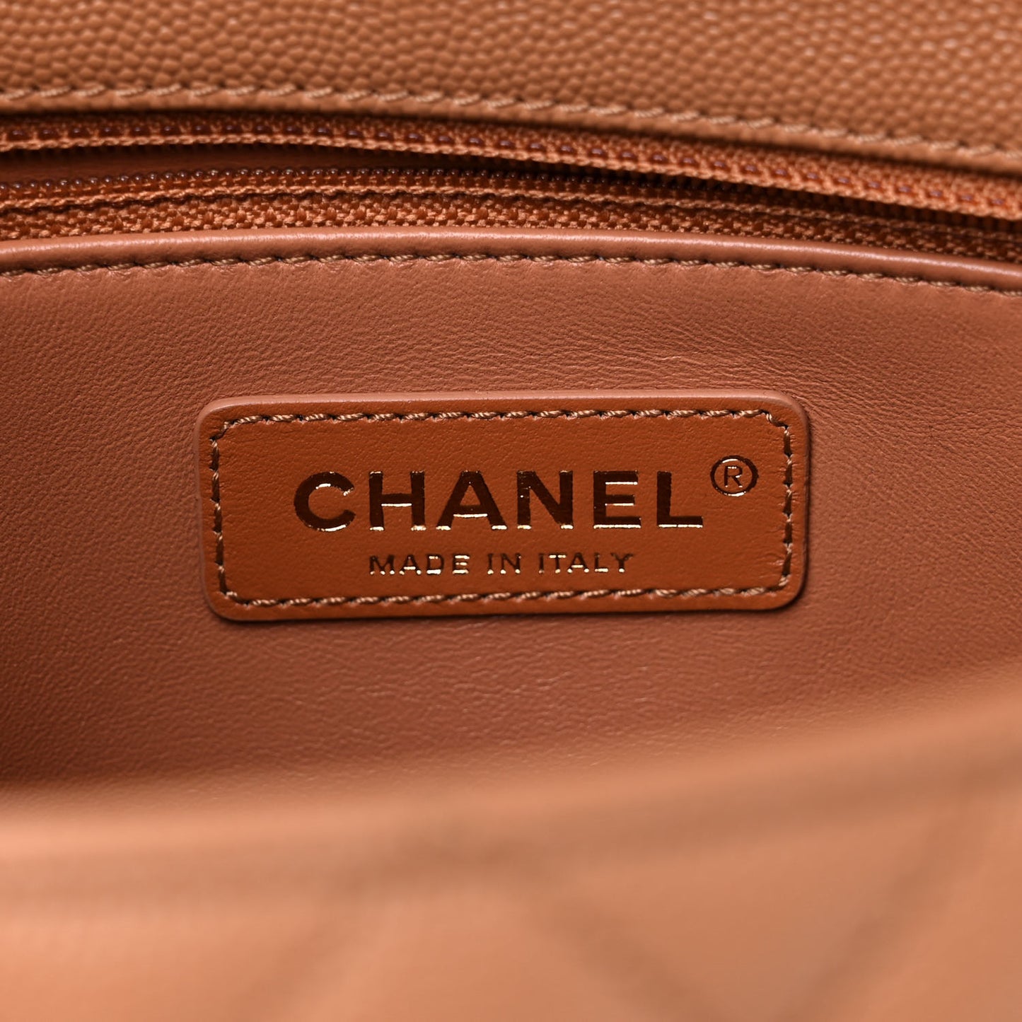 Caviar Quilted Small Coco Handle Flap Brown