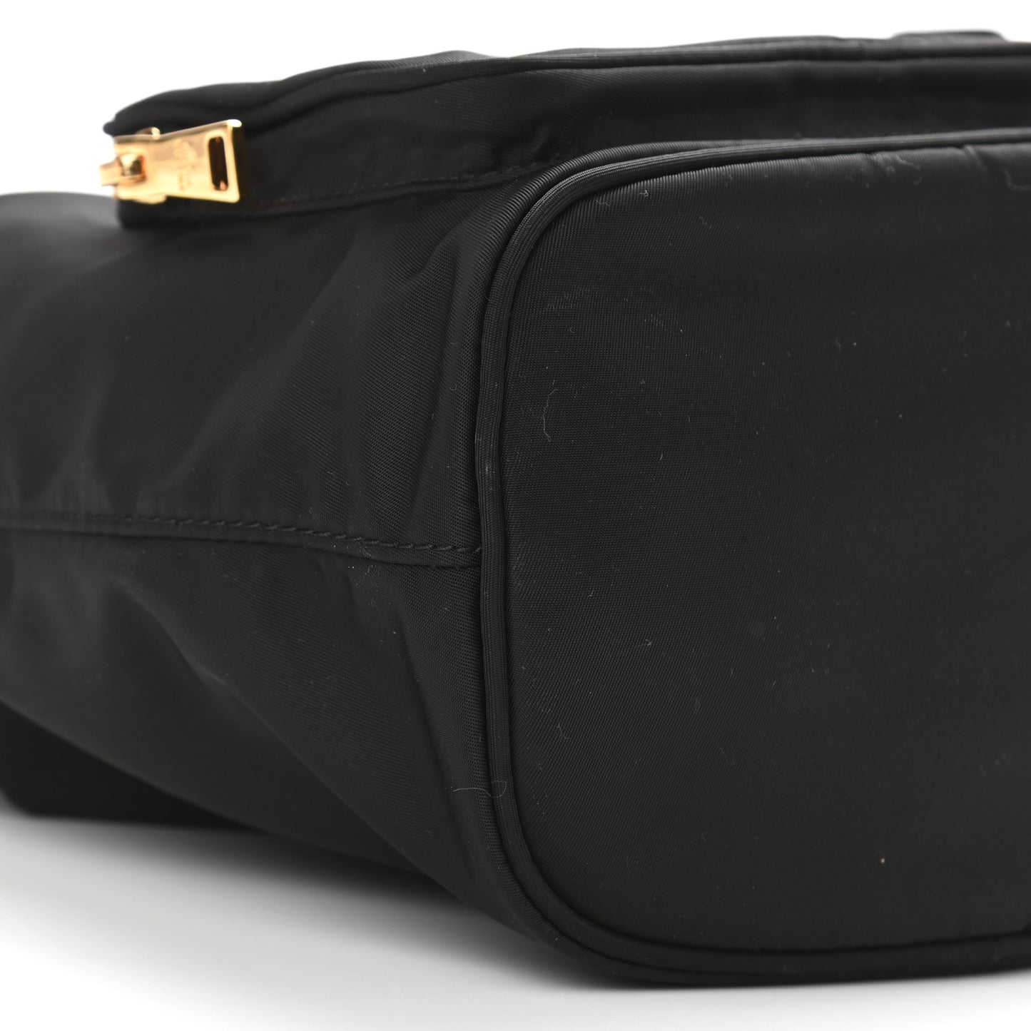 Saffiano Tessuto Nylon Mini Bucket Crossbody Bag Black