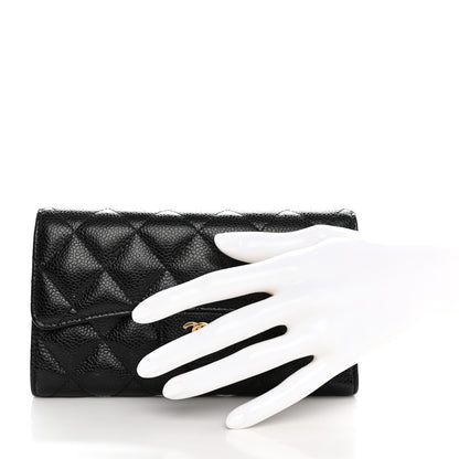 Chanel Caviar Quilted Large Flap Wallet Black 2 of 13