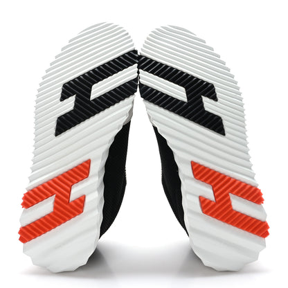 Hermes Air Mesh Suede Goatskin Bouncing Sneakers 37 Black Orange 5 of 9