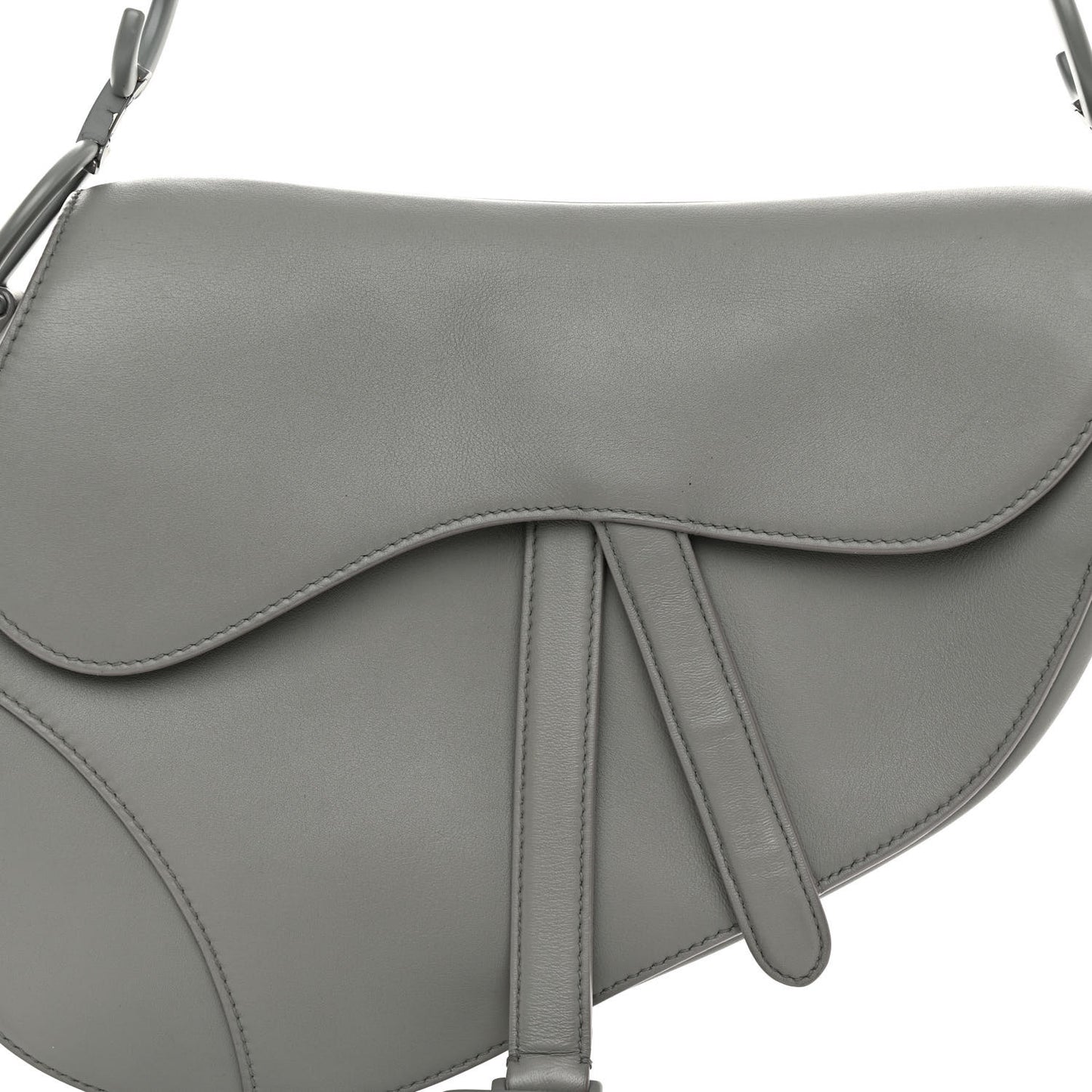 Ultra Matte Calfskin Saddle Bag Grey