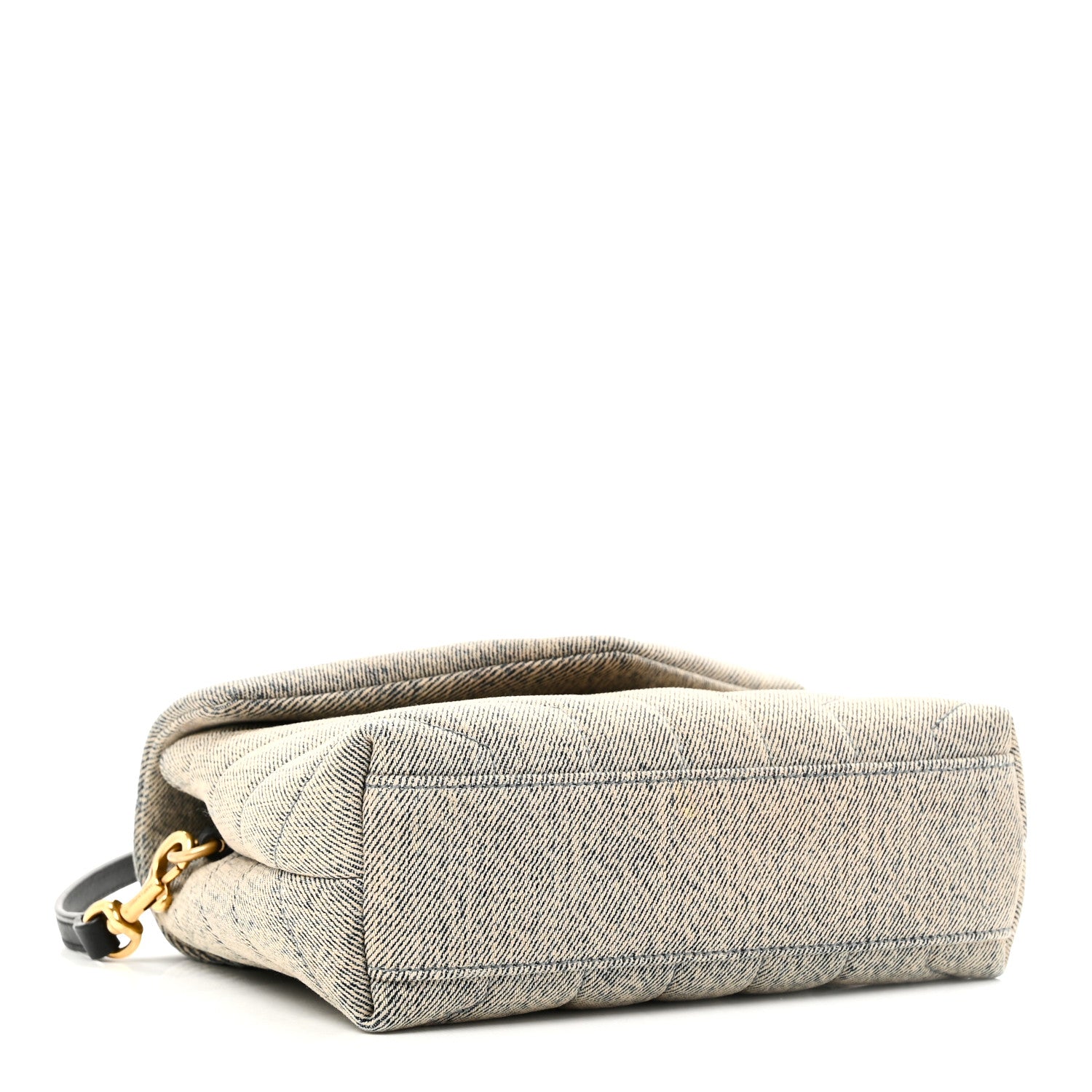 Saint Laurent Denim Y Quilted Monogram Toy Loulou Crossbody Bag Grey 4 of 10