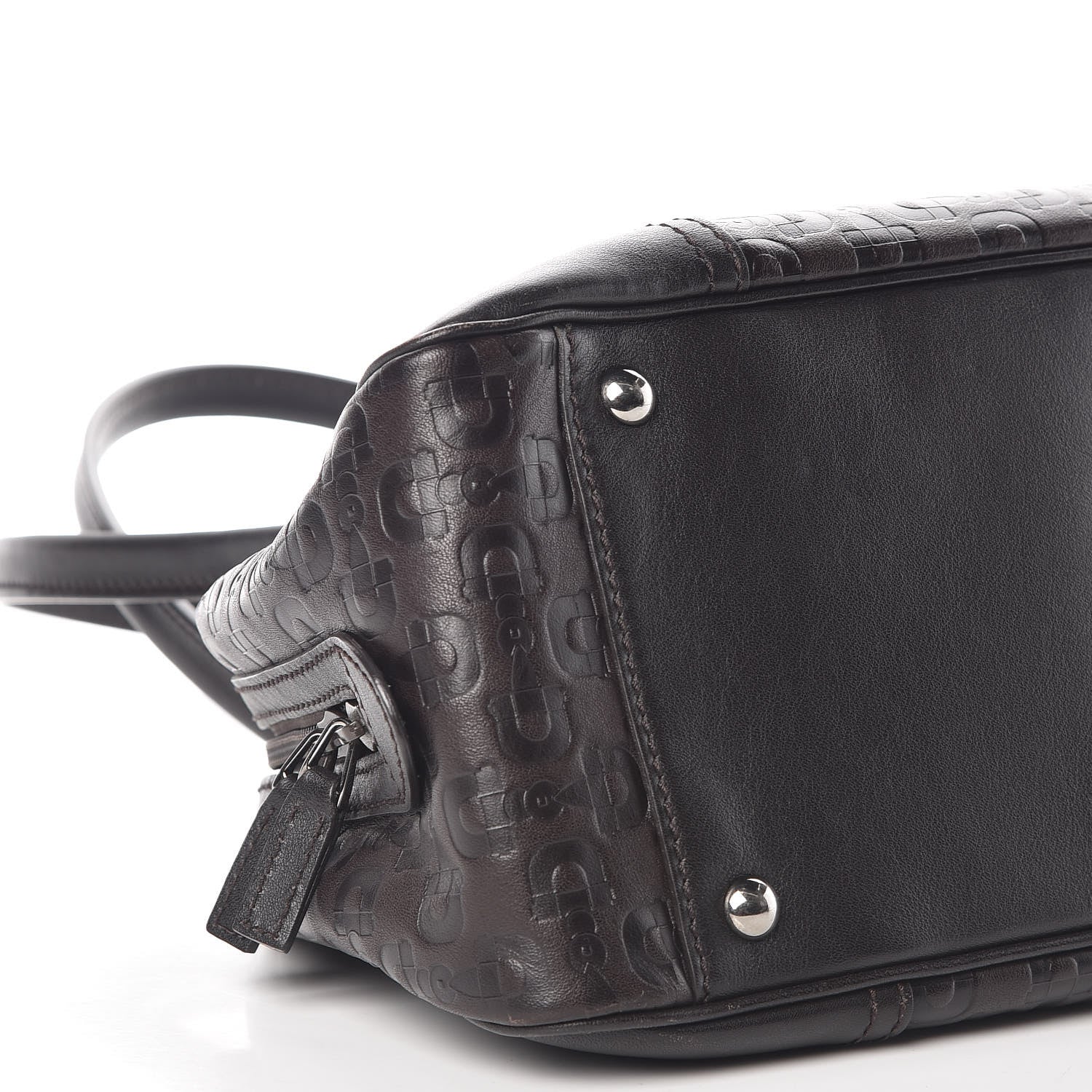 Gucci Calfskin Horsebit Embossed Princy Boston Black 8 of 9