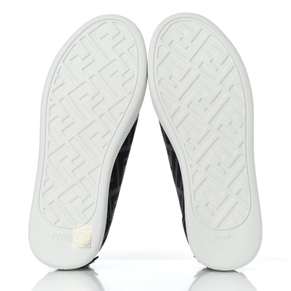 Fendi Fabric FF Micro-Perforated Rise Low Top Sneakers 37 Charcoal Black 5 of 9