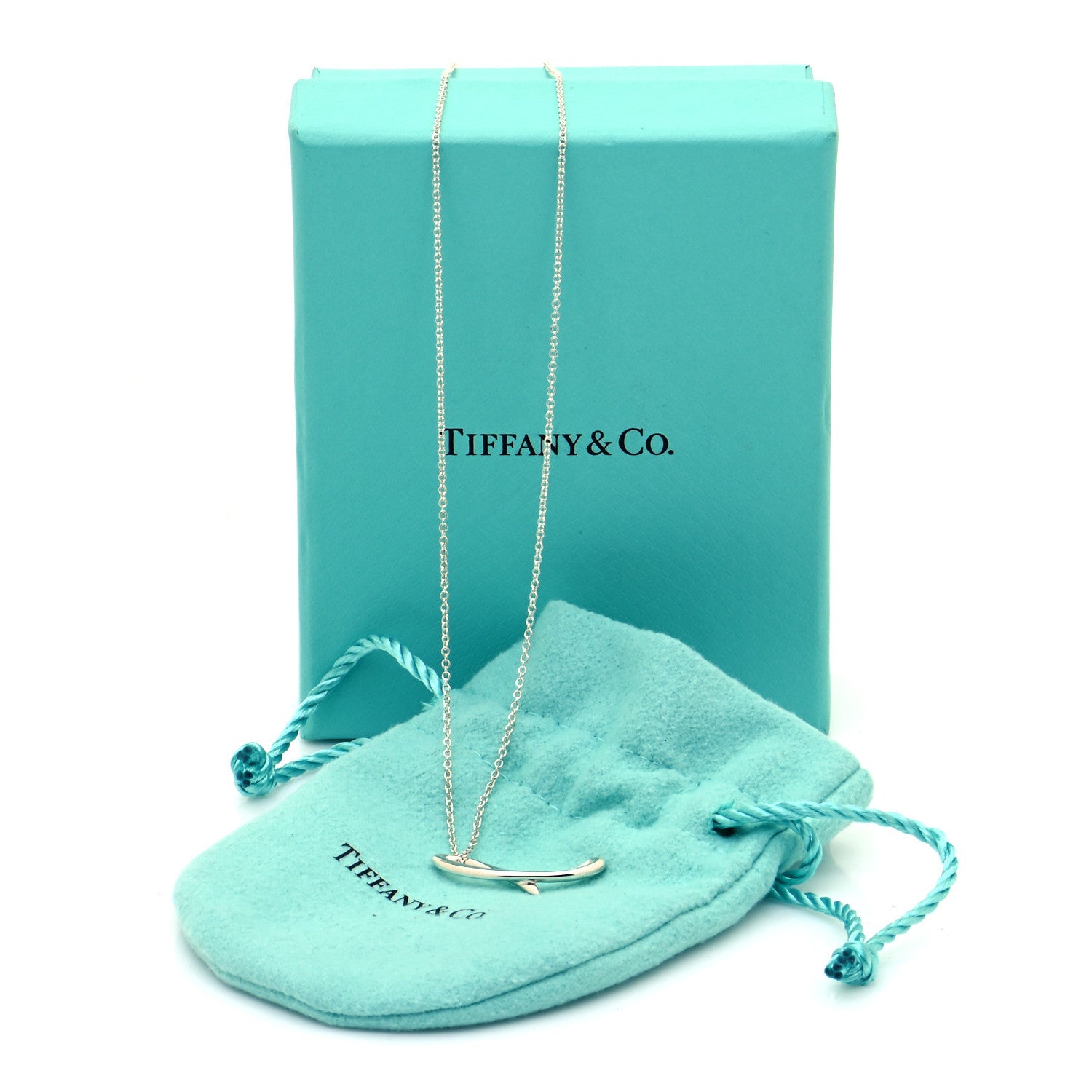 Tiffany Sterling Silver Elsa Peretti Letter L Pendant Necklace 6 of 6