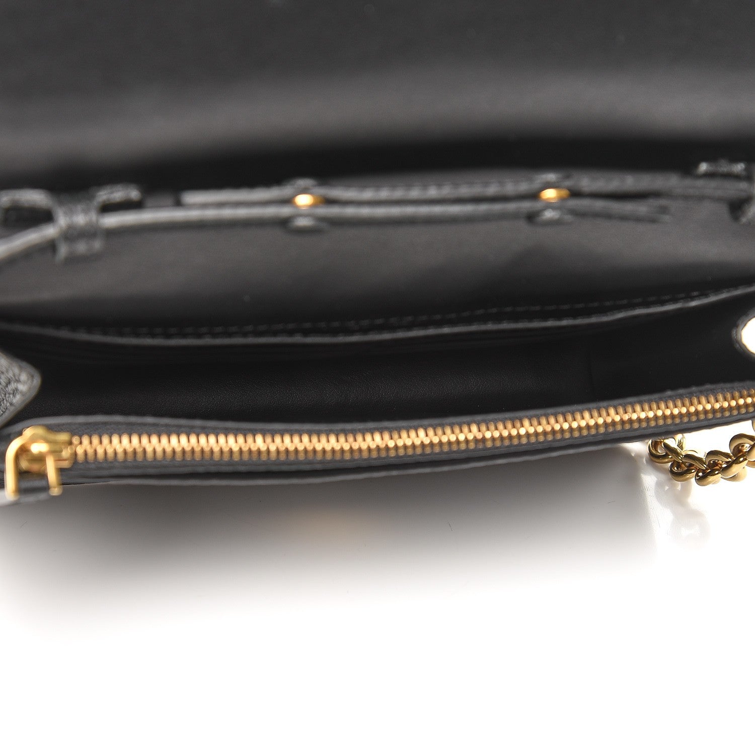 Burberry Soft Grain Embossed Hampshire Wallet on Chain Black 5 of 8