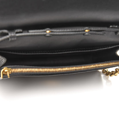 Burberry Soft Grain Embossed Hampshire Wallet on Chain Black 5 of 8