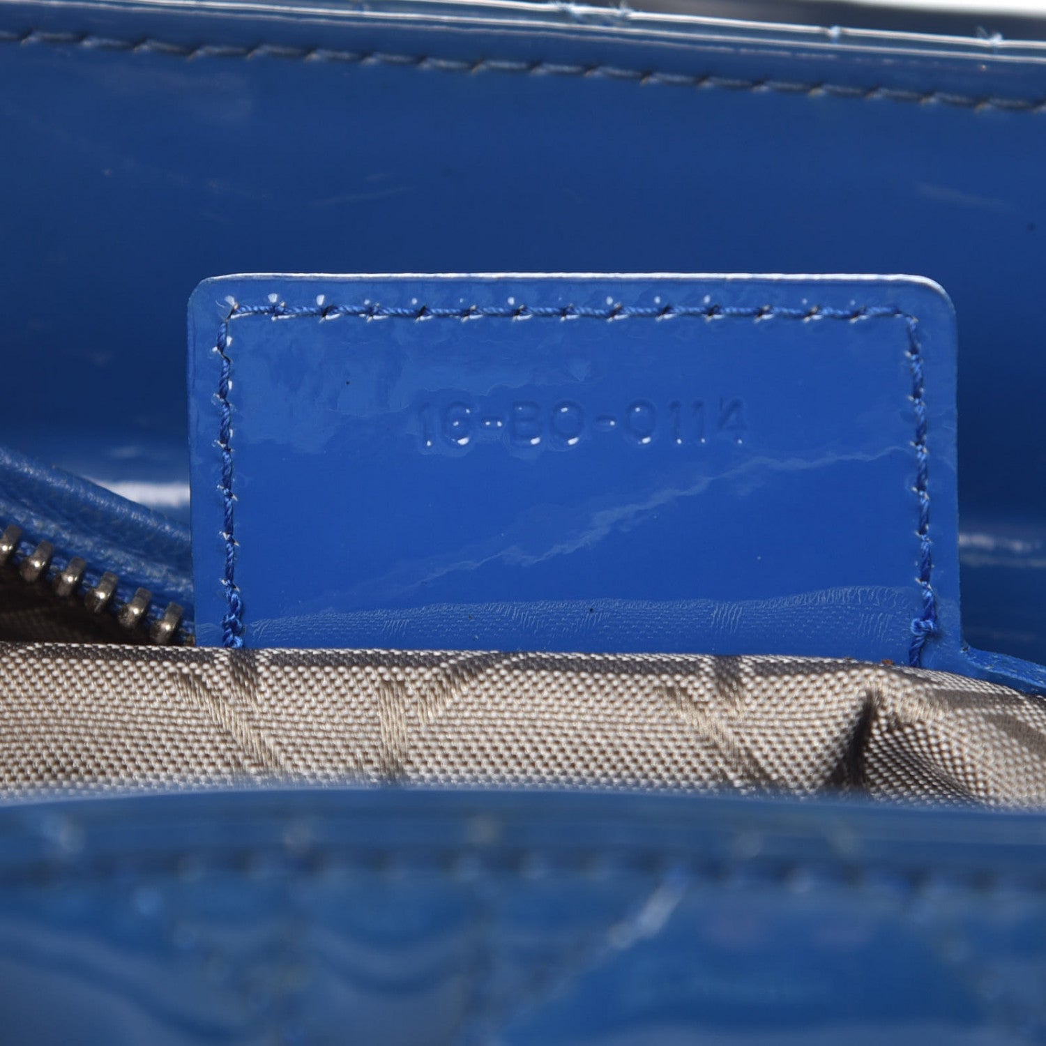 Christian Dior Patent Cannage Large Lady Dior Blue 8 of 13