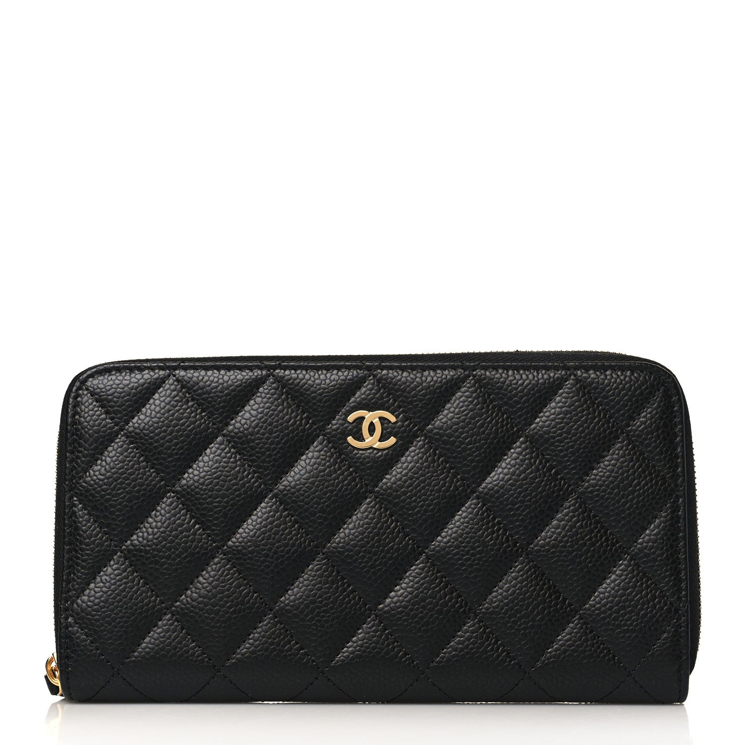 Chanel Caviar Quilted Large Gusset Zip Around Wallet Black 1 of 9