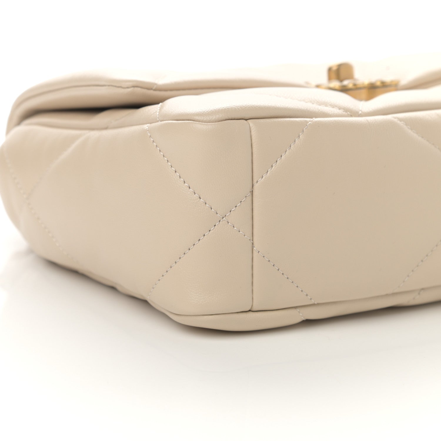 Chanel Goatskin Quilted Medium Chanel 19 Flap Beige 9 of 11