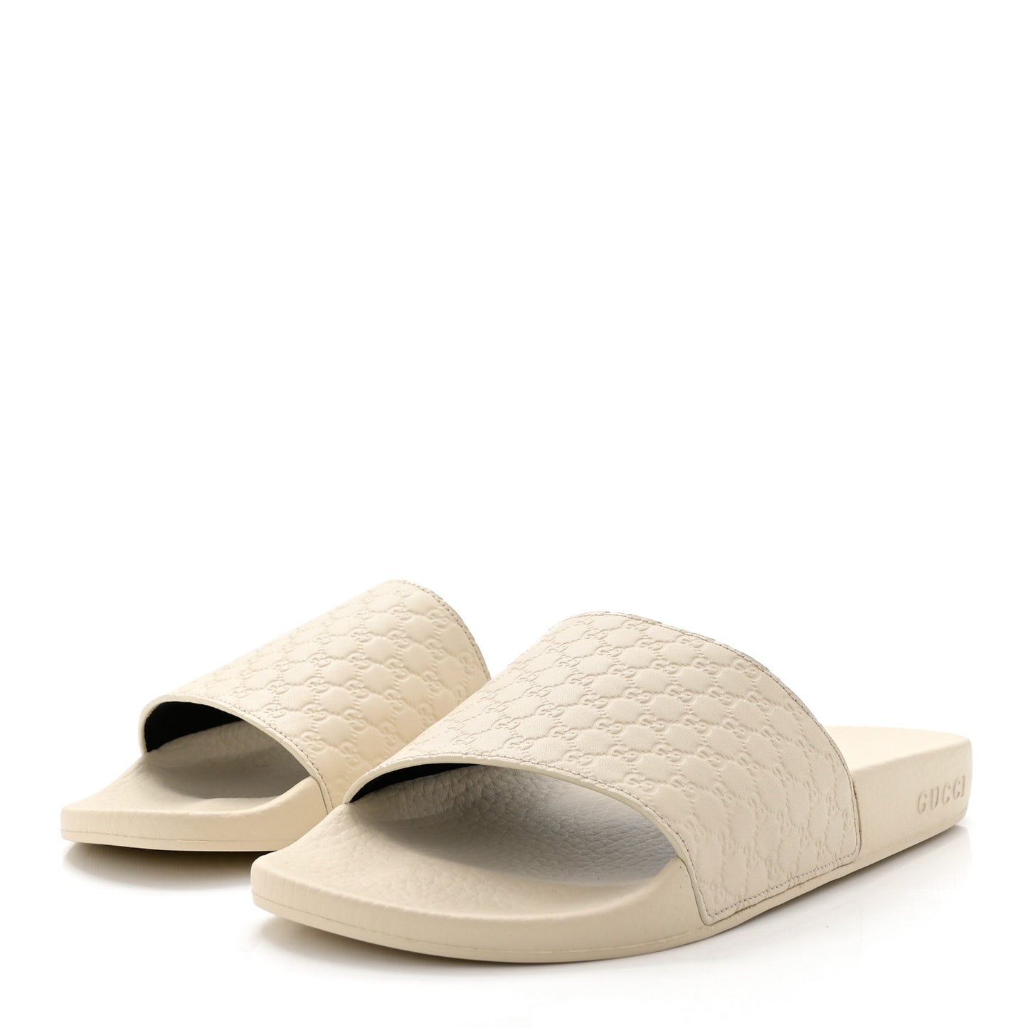 Microguccissima Slide Sandals 39 Ivory