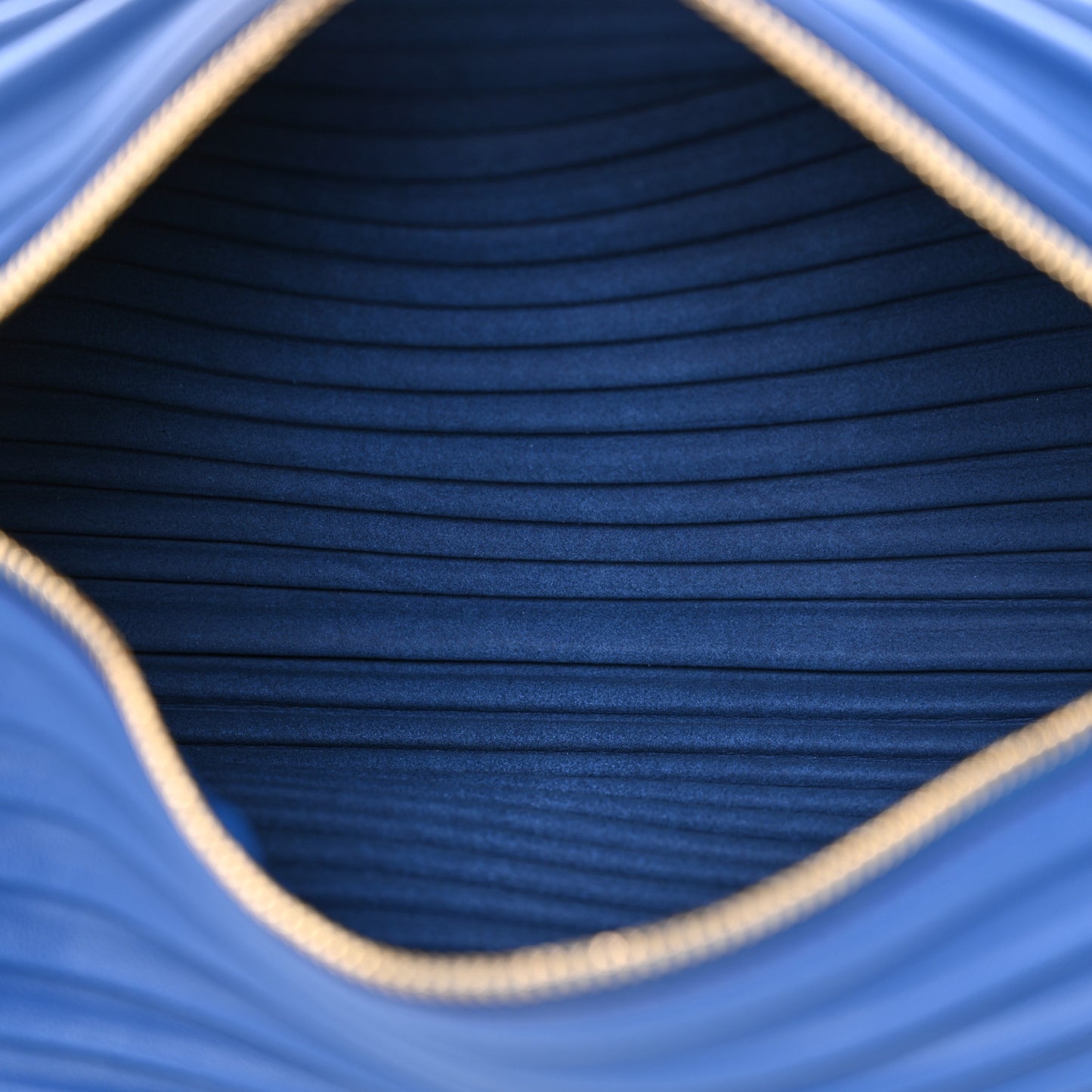 Lambskin Pleated Bracelet Pouch Shoulder Bag Royal Blue