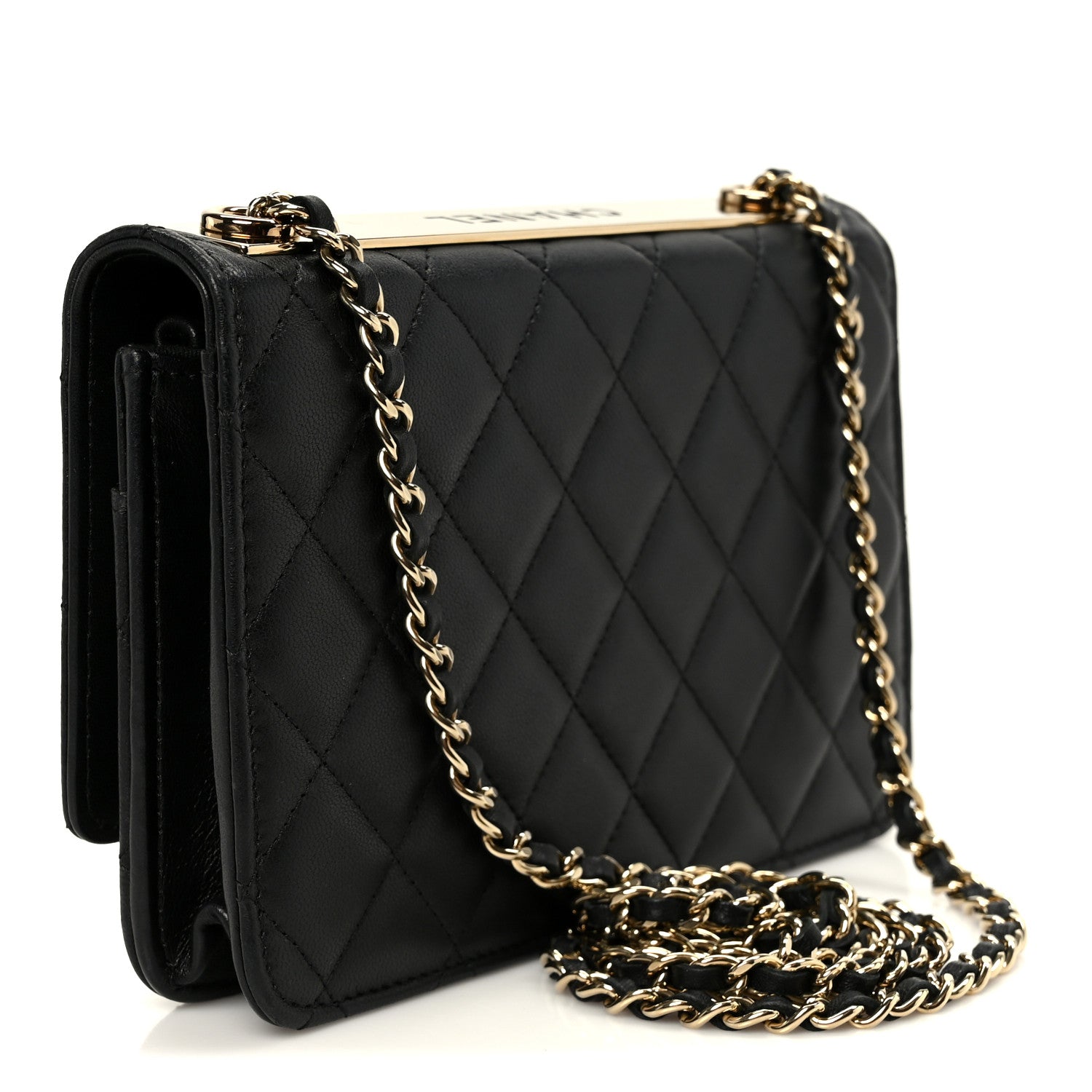 Chanel Lambskin Quilted Trendy CC Wallet On Chain WOC Black 3 of 13