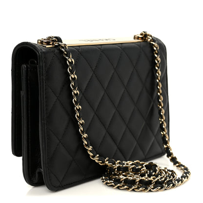 Chanel Lambskin Quilted Trendy CC Wallet On Chain WOC Black 3 of 13