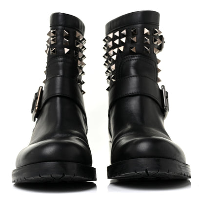 Valentino Garavani Calfskin Rockstud 30mm Biker Boots 37 Black 2 of 16