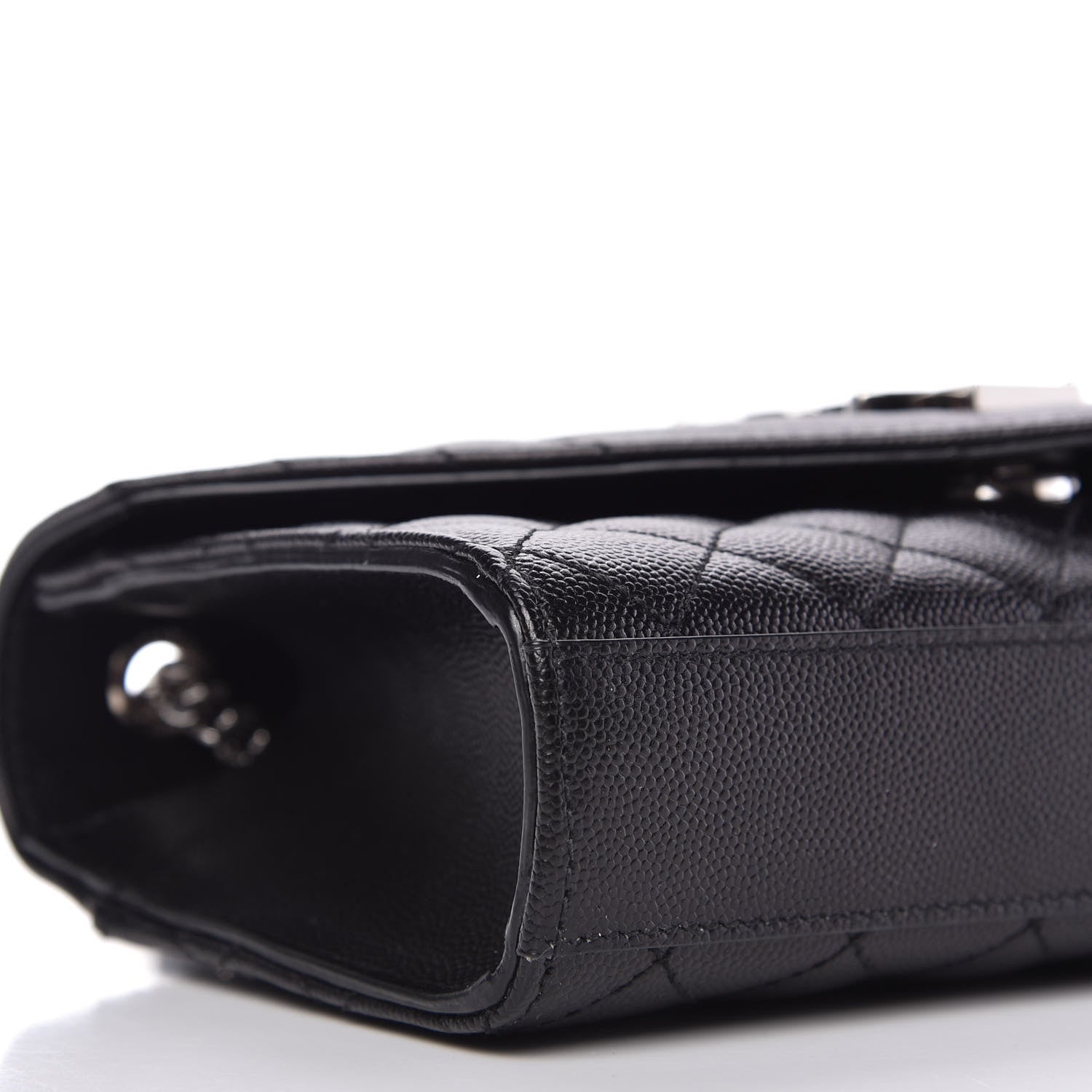 Saint Laurent Grain De Poudre Textured Mixed Matelasse Triquilt Small Monogram Satchel Black 6 of 10