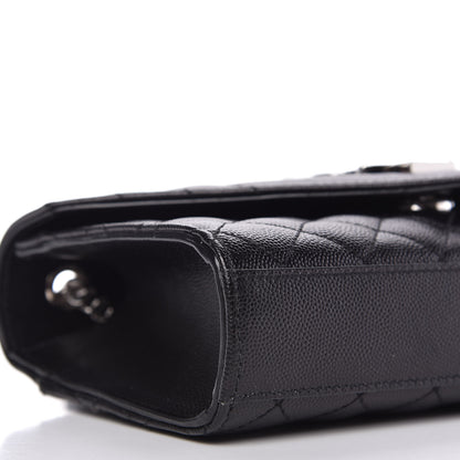 Saint Laurent Grain De Poudre Textured Mixed Matelasse Triquilt Small Monogram Satchel Black 6 of 10