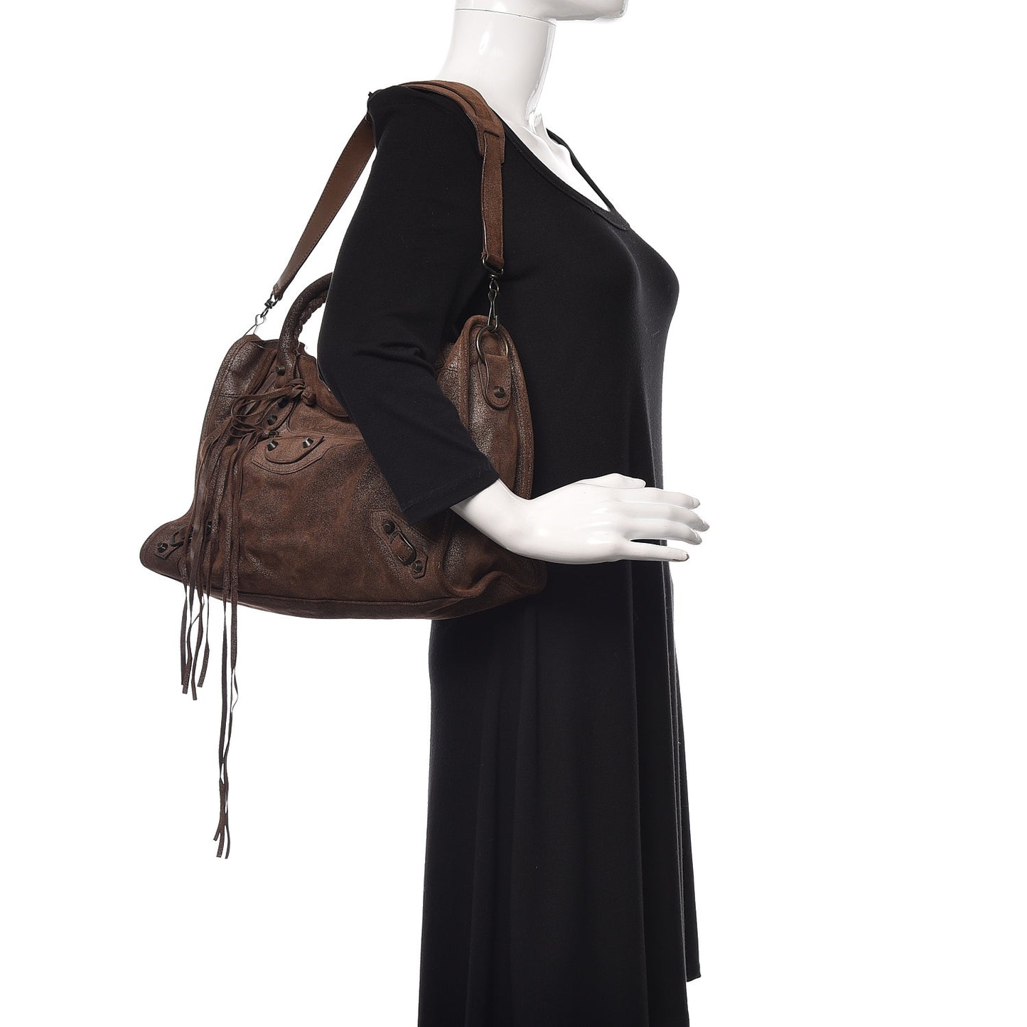 Metallic Craquele Calfskin Classic Hardware City Bronze