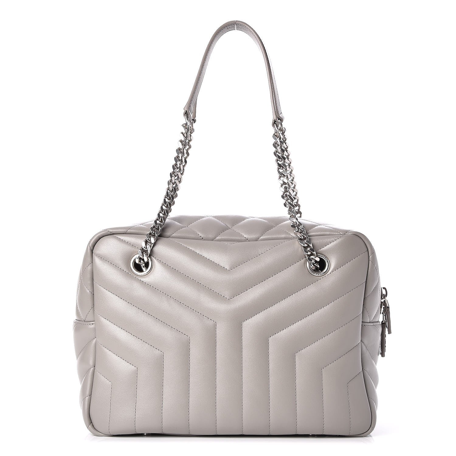 Saint Laurent Calfskin Y Quilted Monogram Loulou Bowling Bag Grey 1 of 9