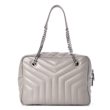 Saint Laurent Calfskin Y Quilted Monogram Loulou Bowling Bag Grey 1 of 9