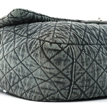 Chanel Denim Quilted Denimpression XXL Flap Blue Black 9 of 10