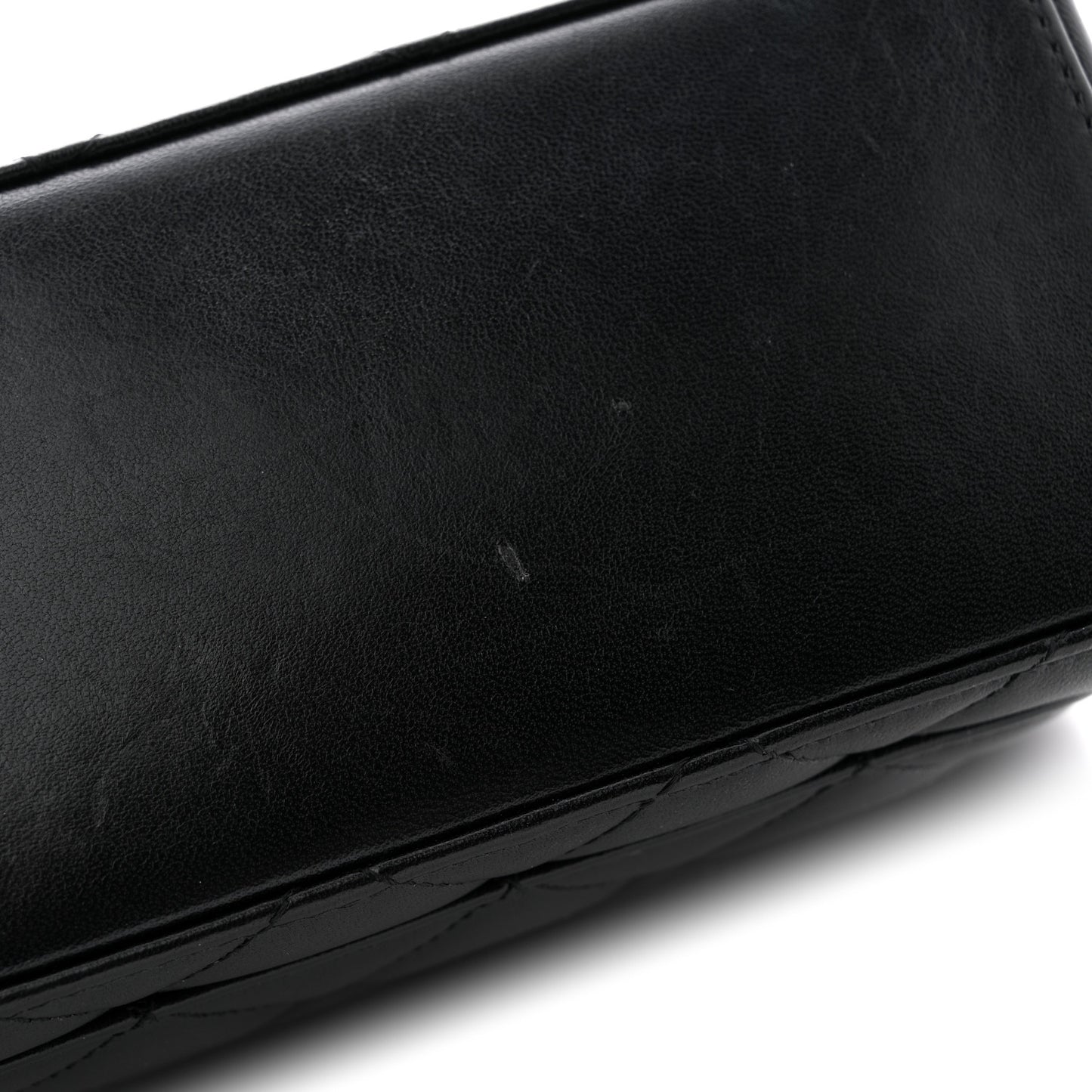 Lambskin Quilted CC Logo Mini Flap Black