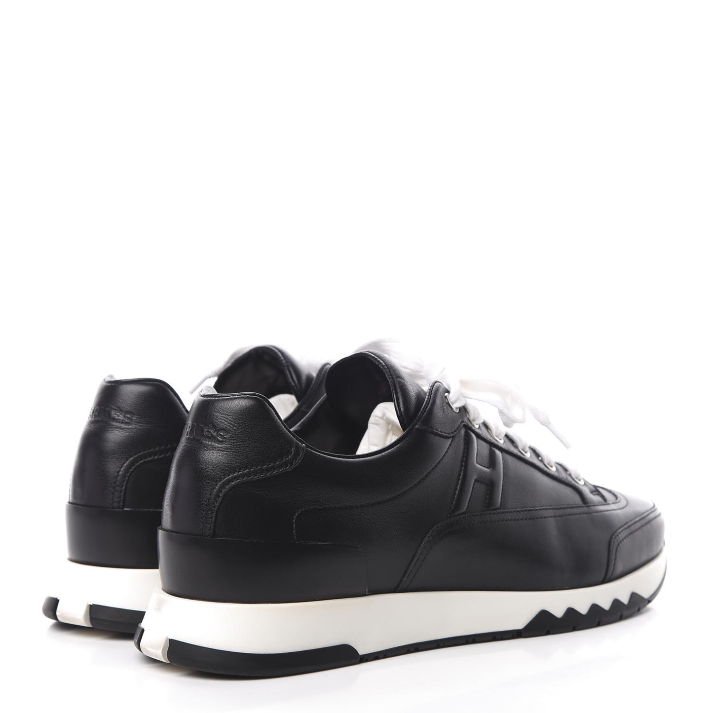 Calfskin Womens Trail Sneakers 39.5 Black