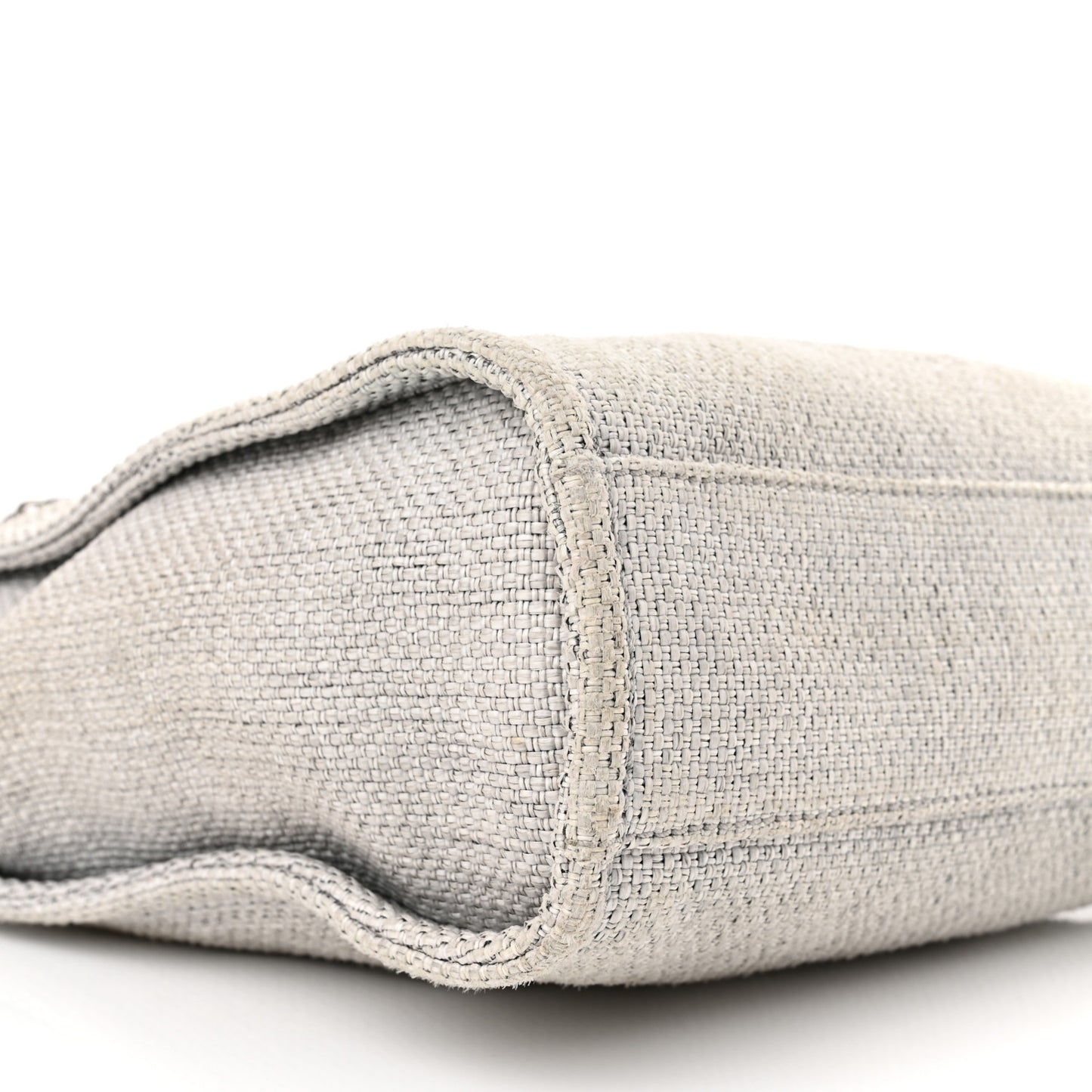 Woven Straw Raffia Mini Deauville Tote Grey