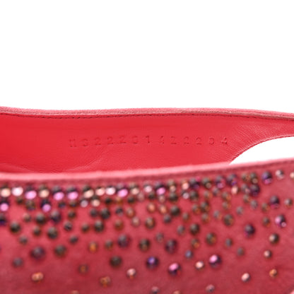 Hermes Suede Goatskin Rhinestone Brillante Ballet Flats 40 Rose Jaipur 9 of 11